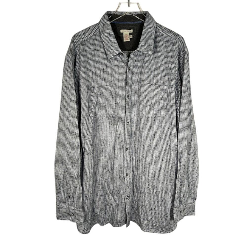 Carbon2Cobalt Cotton Lyocell Men's Tivoli Double Shirt XXLT Houndstooth Plaid